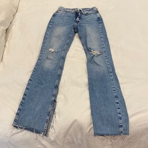Zara jeans with slit in inside of leg